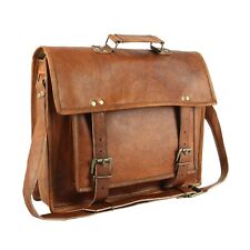 Vintage Leather Messenger Satchel Laptop Briefcase Computer Bag for men & women picture