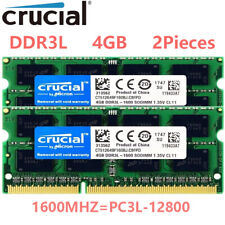 Crucial 8GB Kit 2 x 4GB DDR3L 1600MHz PC3L-12800 Laptop RAM Sodimm Memory 1.35V picture
