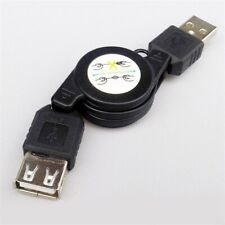 2 X USB A Male To A Female M/F Extension Retractable USB Cable Cord Black picture