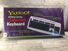 Vintage Internet Keyboard YAHOO  Express Access White Black Windows 2001 SEALED picture