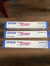 Lot Of 3 EPSON Inkjet BANNER PAPER 720 dpi A2 420mm x 15M for Ink Jet Printer picture