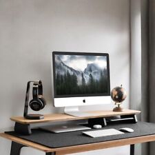TGmastery Monitor Stand (Oak) Dual Monitor Riser Wood Desk Monitor Stand picture