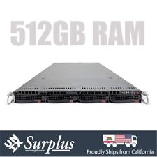 Supermicro 1U Server Xeon 28 Cores 512GB DDR4 RAM Kit ECC 4x 10GB-T 3x PCI-E 2PS picture