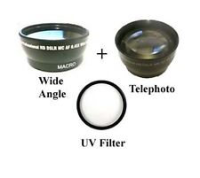 Wide Lens + Telephoto + UV Filter Bundle for Sony FDRAX100 FDRAX100/B FDR-AX100E picture