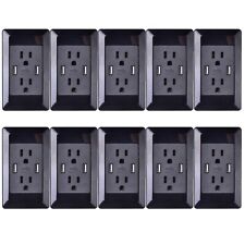 10PK Dual USB Port Wall Charger AC Power Adapter Outlet Plate Panel Dock Station picture