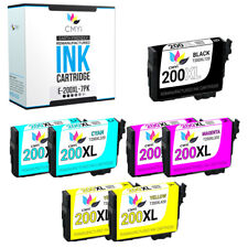 7PK 200XL Black Color Ink Cartridges for Epson T200XL 200 XL 1BK 2 CMY Combo picture