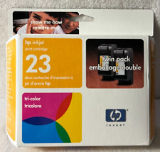 TWIN PACK Genuine HP 23 Tri-color Ink Cartridge DeskJet c1823t NEW exp Jan 2003+ picture