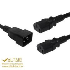 AltairTech.io Heavy Duty C20 to 2x C13 Y  Splitter Cables, 1.5 ft, 16A picture