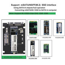 2 in 1 mSATA to SATA NGFF M.2 to SATA3 Converter Adapter Card SSD Disk For PC picture