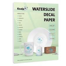 Koala Inkjet Waterslide Decal Paper CLEAR 8.5x11 10 Sheets Water Slide Transfer  picture