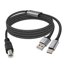 2in1 USB C to USB B Printer Cable 5Feet/1.5M with USB Printer Cable USB A-Mal... picture