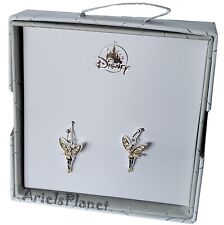 Disney Parks Peter Pan's Tinkerbell Rhinestones Gold & Silver Toned Earrings picture