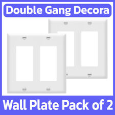 2 Pack Blank Decora Wall Plate 2 Gang White Faceplate Decorative Outlet Covers picture
