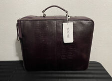 Bodhi Large Purple Genuine Leather Briefcase & Dustbag NWT picture