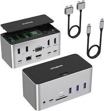 ZMUIPNG /Abiwazy 7 in 1 USB C Hub Dual Monitor Multiport Adapter Docking Station picture