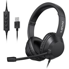 LEVN Wired Headset With Microphone Noise Cancelling & Audio Controls USB Headset picture
