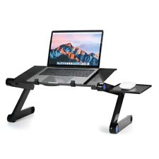 360°Adjustable Folding Laptop Notebook Desk+2pcsCooling Fan Table Stand Bed Tray picture