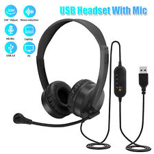 USB Headset with Microphone Noise Cancelling Computer Headphone for PC Chat Call picture