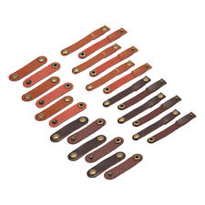 Leather Cable Straps Cable Ties Cord Organizer Brown/Light Brown, 24 Pcs picture