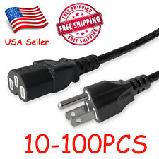 Lot of 10-100 AC Power Cord Cable Desktop Monitor Computer PC 6ft IEC320 picture