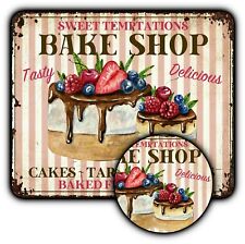 Mouse Pad Sign + Coaster - Vintage Style - Bakery Shop - 1/4