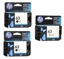 HP #63 3pack Combo 2 Black & 1 Color Ink Cartridge NEW GENUINE picture