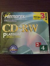 Memorex CD-RW 650MB 74 Min 3 Pack Professional Rewritable Compact Disks Sealed picture