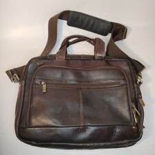 Samsonite Brown Leather Computer Travel Bag Over The Shoulder Pre-owned picture