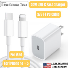 For iPhone 14 13 12 11 Pro Max 20W Fast Charger USB-C Adapter PD Cable Bulk Lot picture
