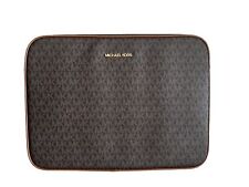 NWT Michael Kors Jet Set Travel Large Laptop Case brown with gold hardware picture