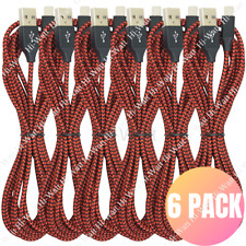 Bulk Lot Braided Charger Cable For Apple iPhone 13 XS 11 XR 8 Charging Cord 10ft picture