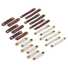 Leather Cable Straps Cable Ties Cord Organizer Brown/Gold Tone, 24 Pcs picture
