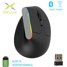 DELUX M618DB Bluetooth 2.4 Dongle Wireless Rechargeable Ergonomic Vertical Mouse picture