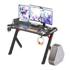 Extra Large LED RGB Gaming Desk Height Adjustable Gamer Home Office Furniture picture