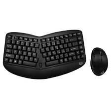 Adesso Tru-Form Media Wireless Ergonomic Keyboard and Mouse Combo Black picture