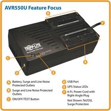 NEW Tripp Lite AVR550U 8 Out 550 VA 420 J AVR Ultra-Comp Line-Interact UPS USB picture