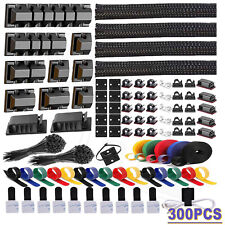 300 Pcs Cable Management Kit Wire/Cord Organizer Zip Ties Holder Adhesive Clips picture