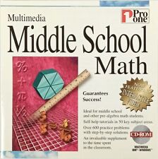 Multimedia Middle School Math Windows 3.1x/95 PC CD-ROM 1996 Complete picture