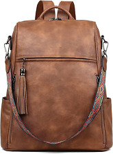 FADEON Laptop Backpack Purse for Large (15.5-in Height), Retro Brown Style  picture