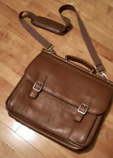 Samsonite brown leather messenger bag [briefcase] pre-owned picture