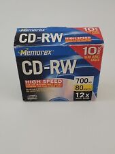 Memorex High Speed CD-RW 10 Pack Rewritable 700MB 80min High Speed  New Open Box picture