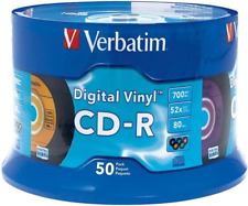 Verbatim CD-R 80min 52X with Digital Vinyl Surface 50pk Spindle Blue Retro Desig picture