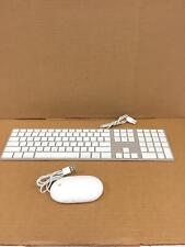 Apple White Aluminum USB Wired Keyboard A1243 and Apple wired Mouse A1152,WORKNG picture
