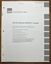 Vintage 1969 IBM Systems Reference Library 1130/1800 Basic FORTRAN IV Language picture