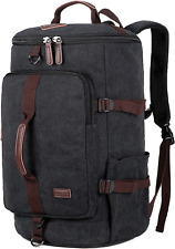 Baosha Canvas Weekender Travel Duffel Backpack Hybrid Hiking Rucksack Black  picture