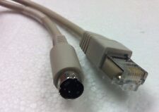 Lot of 2 (Two)  RJ45 Ethernet Network Patch Cables to Mini DIN 4 M Male 5 Ft picture