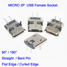 MICRO Female USB Socket 2P V8 Horizontal 90 degree 180 degree Bent/Straight Pin picture