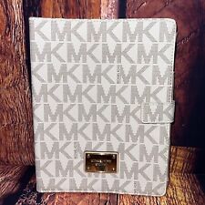 Michael Kors MK Logo Vanilla Leather 3rd Generation Apple Ipad Cover Case RARE picture
