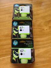 (Lot of 3) HP 67XL BLACK GENUINE INK CARTRIDGE (3YM57AN#140) BRAND NEW picture