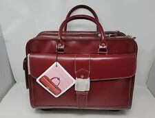 FRANKLIN COVEY RED/BURGANDY ROLLING WHEELED TRAVEL BRIEFCASE picture